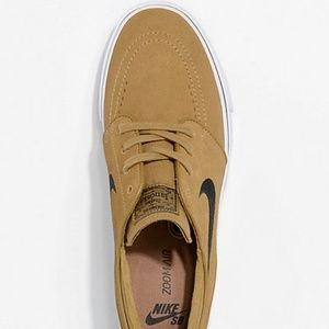 nike sb janoski golden beige & white suede skate shoes